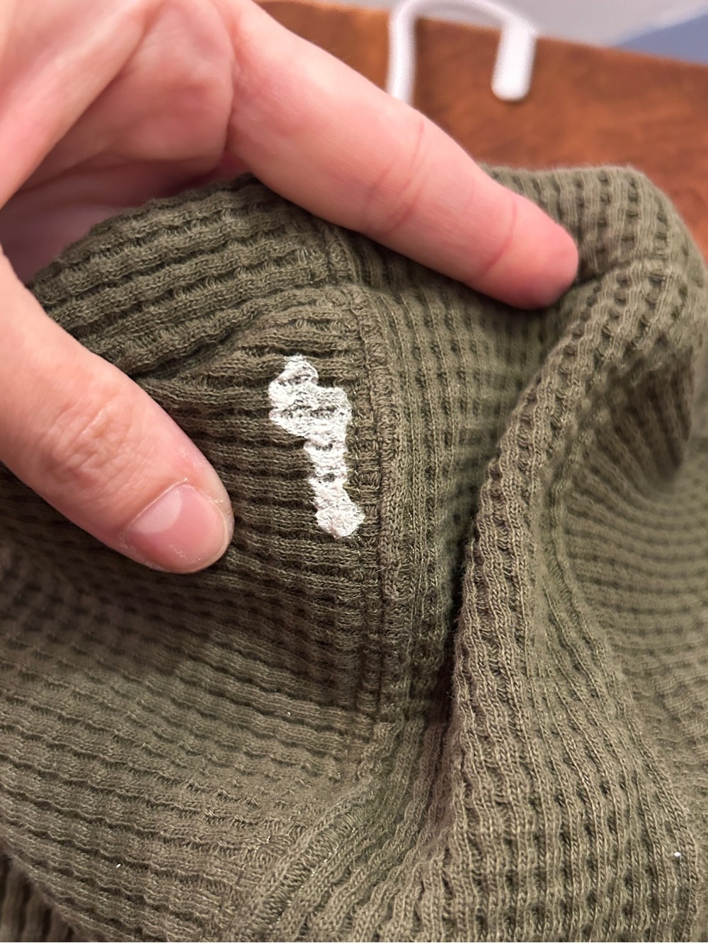 Women’s Carhartt Green Waffle Knit Drawstring Hooded Top Size Small - Picture 2 of 6